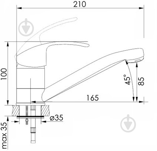 Змішувач для кухні Imprese SAFIR хром 35 мм f03408101AA - фото 2