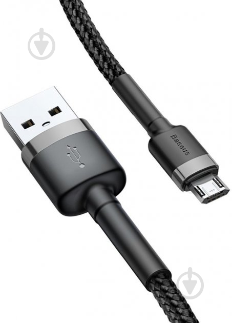 Кабель BASEUS Cafule Cable USB For Micro 2.4 A 1 м grey/black (CAMKLF-BG1) - фото 2