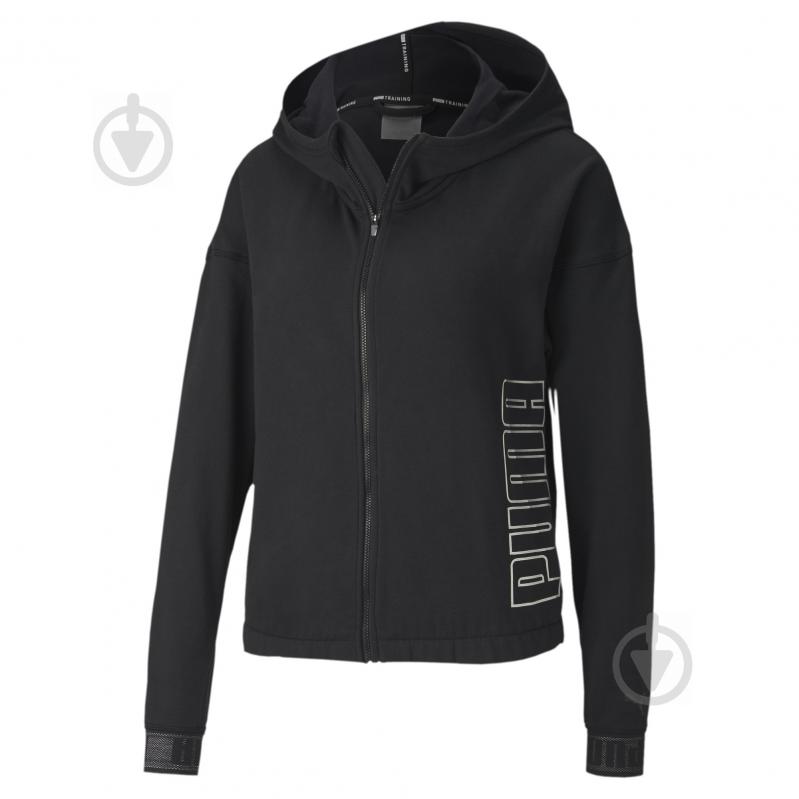 Толстовка Puma Logo PUMA FZ Hoodie 51894101 р. M черный - фото 2