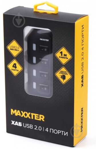 USB-хаб Maxxter HU2A-4P-AC-02 - фото 4