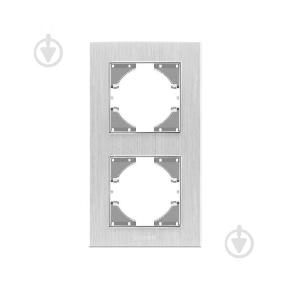 Рамка двухместная Videx Binera вертикальная серебряный VF-BNFRA2V-SL - фото 1