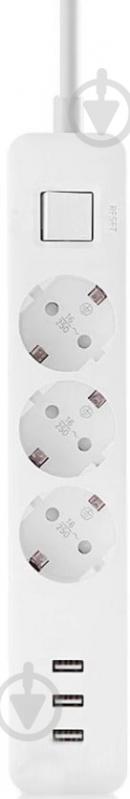 Удлинитель Xiaomi Mi Power Strip (3-USB) белый 378726 - фото 2 Удлинитель Xiaomi Mi Power Strip (3-USB) белый 378726 - фото 2