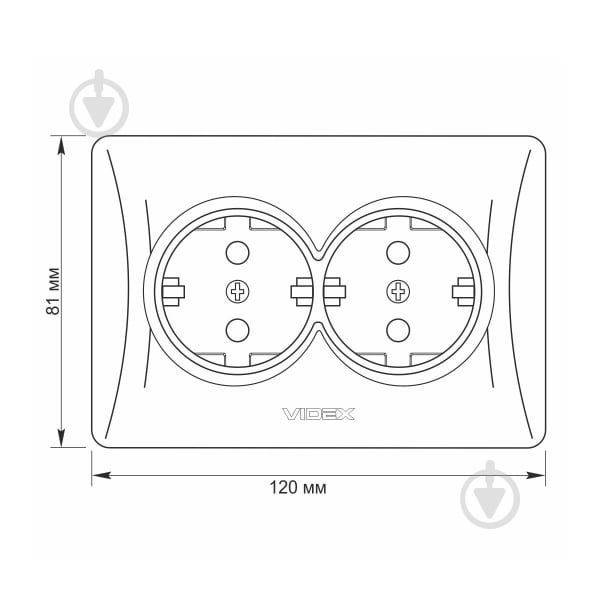 Розетка подвійна із заземленням Videx Binera IP20 кремовий VF-BNSK2G-CR - фото 4