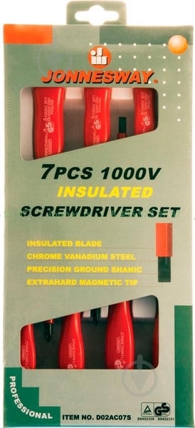 Набор отверток Jonnesway D02AC07S - фото 1 Набор отверток Jonnesway D02AC07S - фото 1