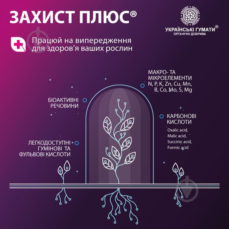 Добриво органічне Українські гумати для стимулювання росту та захисту 500 г - фото 6