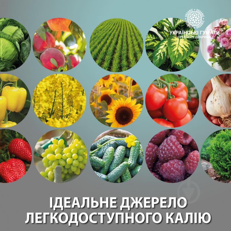 Удобрение органическое Українські гумати для подкормки калийным комплексом 500 г - фото 8