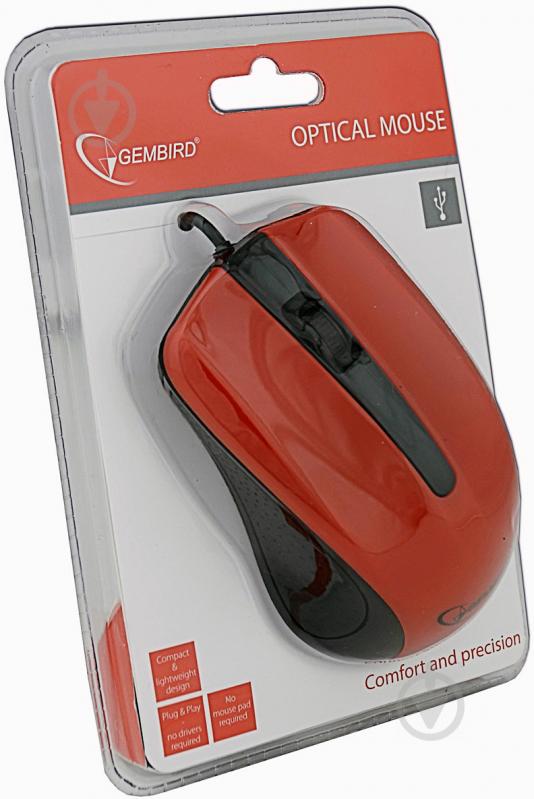 Мышь Gembird MUS-101-R red/black - фото 4