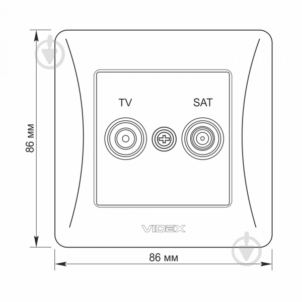 Розетка TV+SAT кінцева подвійна Videx Binera IP20 чорний графіт VF-BNSK2TVSATE-BG - фото 4