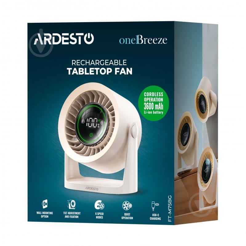 Вентилятор настольный ARDESTO One Breeze FT-M75BG - фото 11 Вентилятор настольный ARDESTO One Breeze FT-M75BG - фото 11