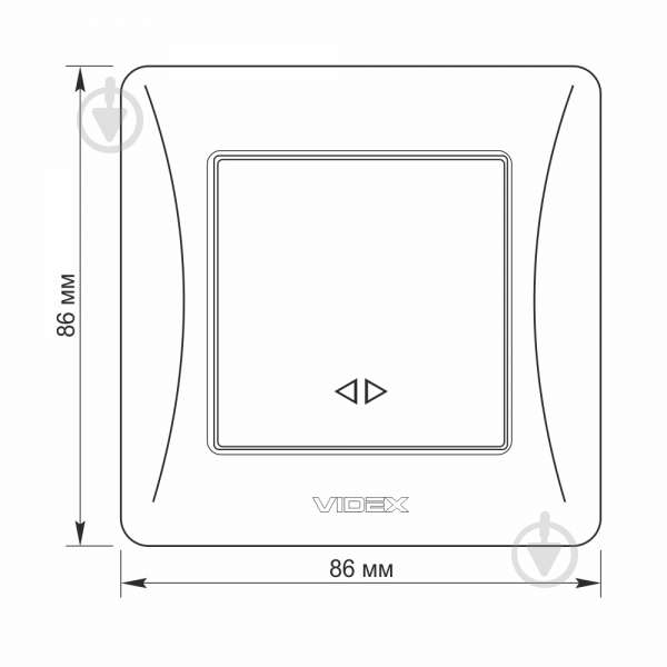 Вимикач перехресний одноклавішний Videx Binera без підсвітки срібний шовк VF-BNSW1I-SS - фото 4