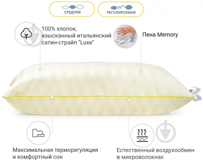 Подушка 1484 Carmela Hand Made memory effekt средняя 60х60 см (2200001540279) MirSon - фото 2