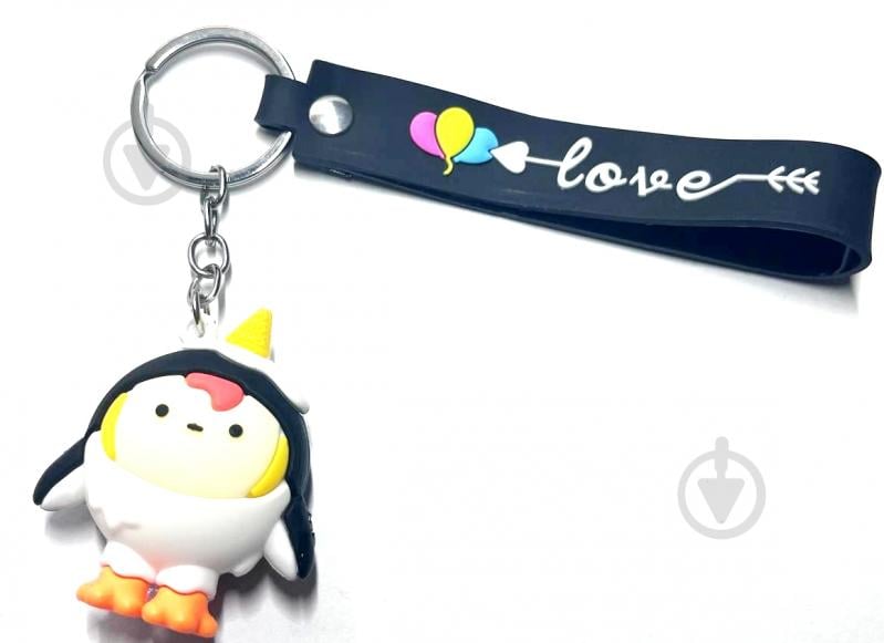 Брелок для ключів Eggy пінгвін чорний - фото 1