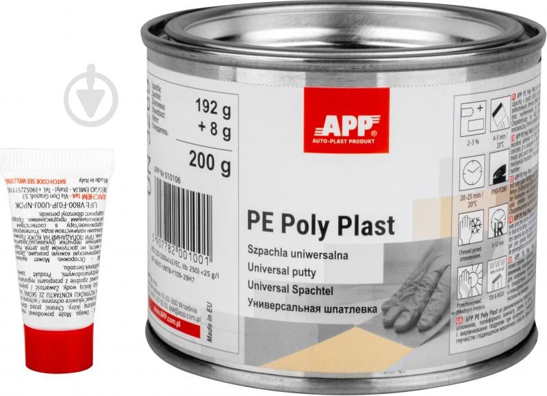Шпаклевка универсальная APP PE-POLY-PLAST 0,2 кг - фото 2 Шпаклевка универсальная APP PE-POLY-PLAST 0,2 кг - фото 2