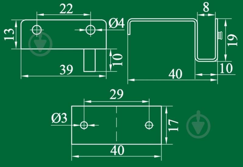 Петля для скла DC ZS 90 G2 дві завіси і ручка хром - фото 7