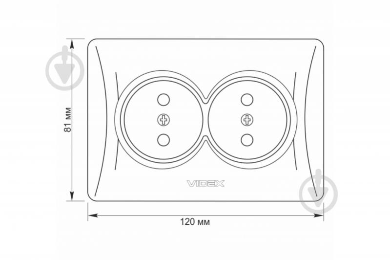 Розетка двойная без заземления Videx Binera IP20 серебряный шелк VF-BNSK2-SS - фото 4