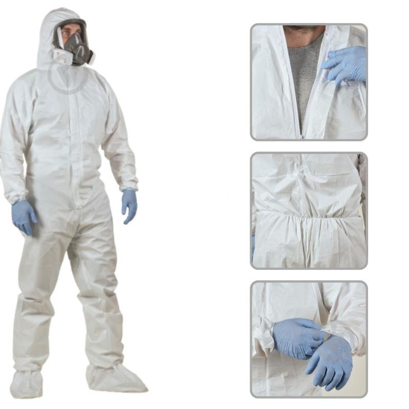 Комбінезон захисний ВeSafePro Master (PP+microPE) р. 3XL 6779 білий - фото 3 Комбінезон захисний ВeSafePro Master (PP+microPE) р. 3XL 6779 білий - фото 3