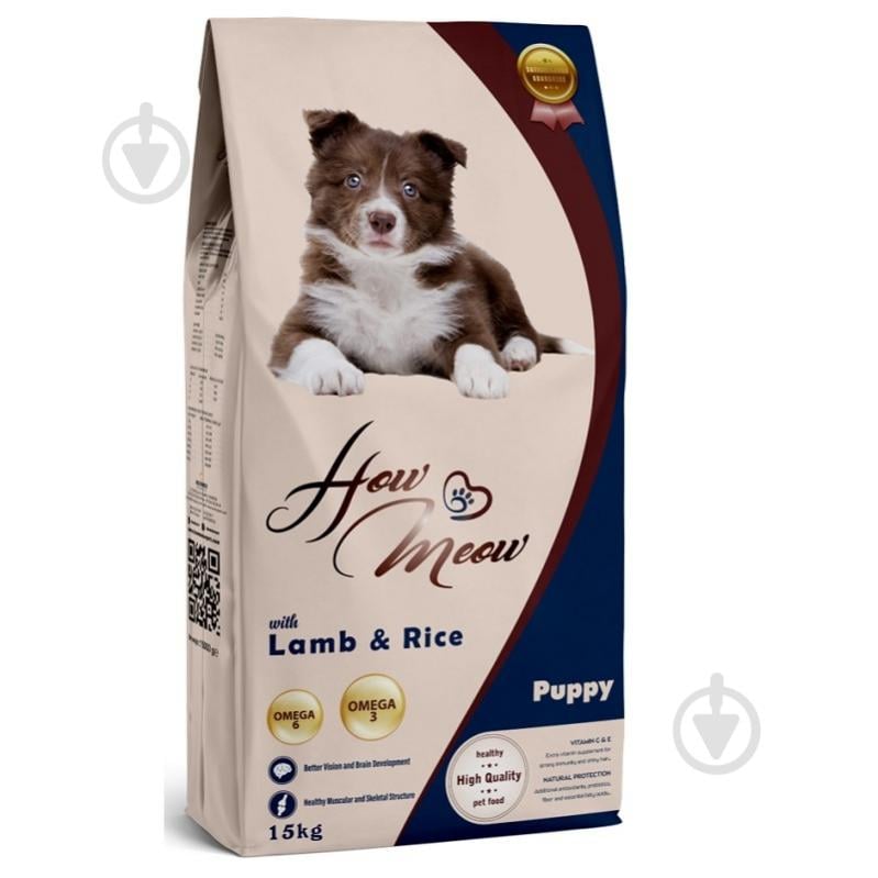 Корм сухий How Meow Puppy з ягням та рисом 15 кг - фото 1