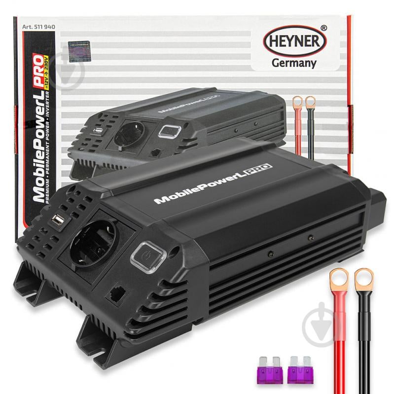 Инвертор Heyner 12V-230V 600W + USB модифицированная синусоида - фото 1