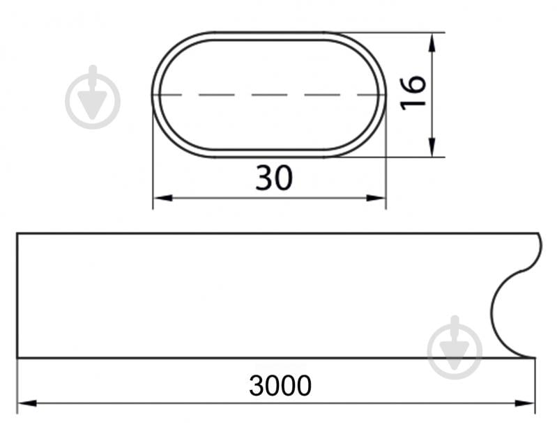 Труба овальна DC 30x15x3000 мм полірований хром хром - фото 2