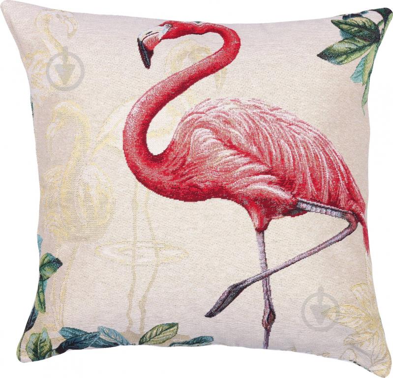 Наволочка декоративна Lefard Фламінго 47x47 см бежевий із малюнком Home Textile - фото 1 Наволочка декоративна Lefard Фламінго 47x47 см бежевий із малюнком Home Textile - фото 1