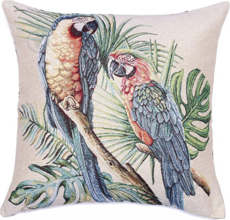Наволочка декоративна Lefard Папуга 47x47 см бежевий із малюнком Home Textile - фото 1 Наволочка декоративна Lefard Папуга 47x47 см бежевий із малюнком Home Textile - фото 1