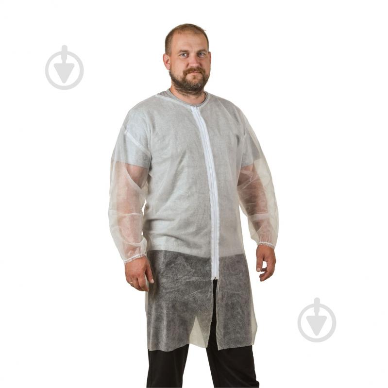 Халат полипропиленовый BeSafe на молнии, 30, 20 р. 3XL рост 3-4 14788 белый - фото 3