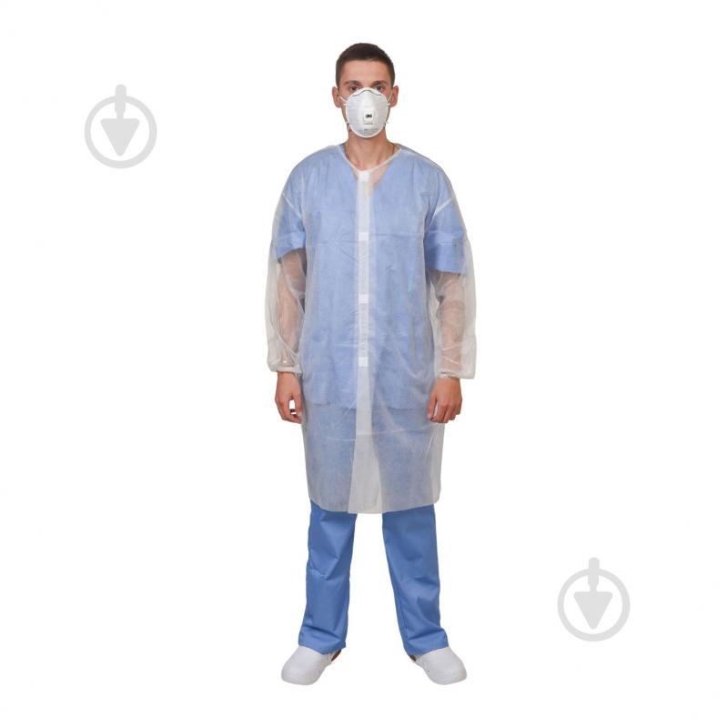 Халат полипропиленовый BeSafe на застежке-липучке р. XXL рост 3-4 14785 белый - фото 2 Халат полипропиленовый BeSafe на застежке-липучке р. XXL рост 3-4 14785 белый - фото 2