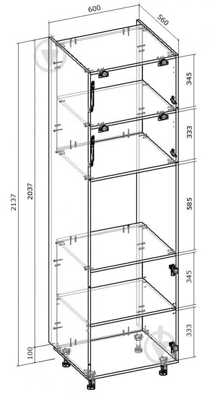 Пенал под духовку 600x2140x560 мм орех лесной - фото 2 Пенал под духовку 600x2140x560 мм орех лесной - фото 2