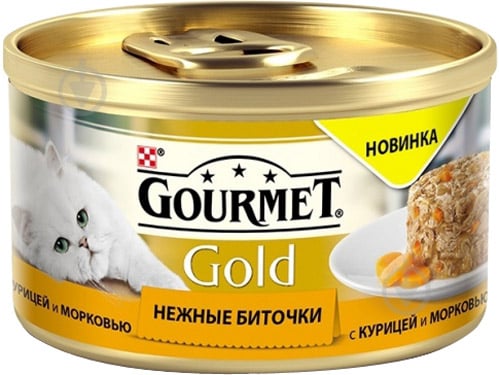 Корм Gourmet Gold ніжні биточки з куркою і морквою 85 г - фото 1