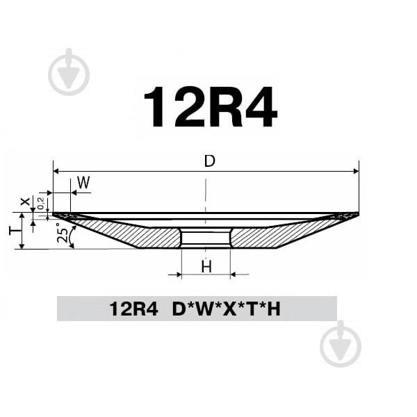 Круг шлифовальный PDT 12R4 125x3x2x13x32мм 125/100 БАЗИС АС4 В2-01 5-1041 - фото 2