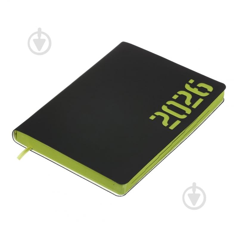 Дневник датированный Neon A5 Buromax A5 2026 BM.21153-08 черный с желтым - фото 2