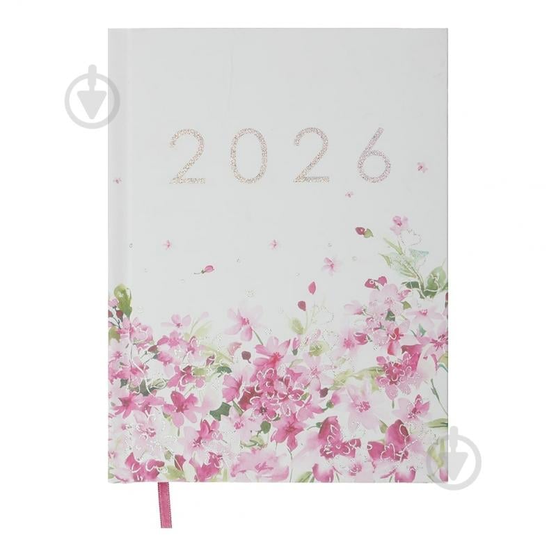 Щоденник датований поліграфічний MELODY Buromax A5 2026 BM.21163-12 білий із малюнком - фото 1