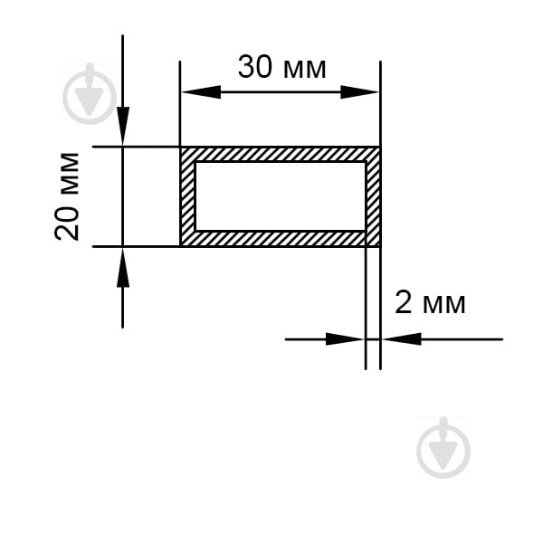 Труба профильная прямоугольная 30x20x2 мм 3 м.п. ГОСТ 8645-68 - фото 2