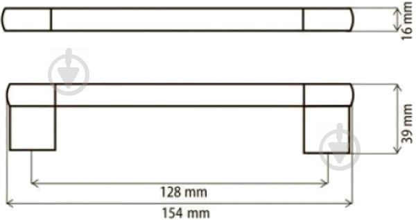 Меблева ручка скоба DC UA 06/COO/08 128 мм матовий хром - фото 2