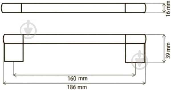 Меблева ручка скоба DC UA 06/COO/08 160 мм матовий хром - фото 2