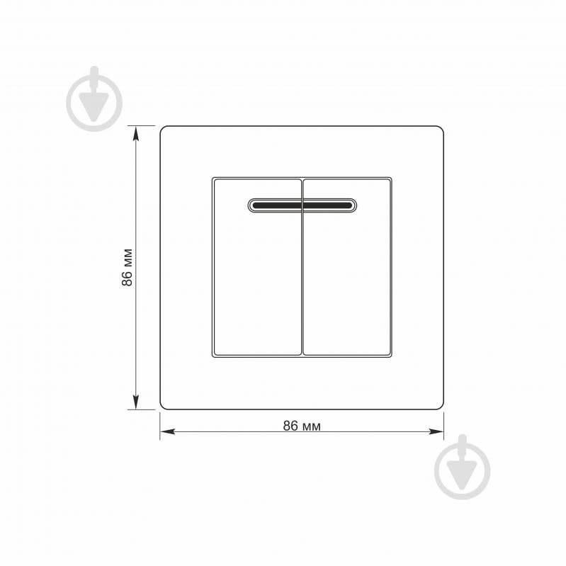 Вимикач двоклавішний Videx з підсвіткою білий TF-ST-SW2L-W - фото 4