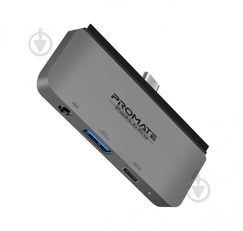 USB-хаб Promate PadHub-Pro USB-C PD/HDMI/USB 3.0/AUX 3.5 мм - фото 1