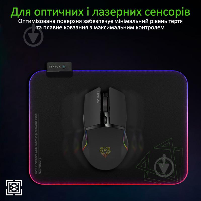 Килимок для миші Vertux SwiftPad-L Black (swiftpad-l.black) - фото 2