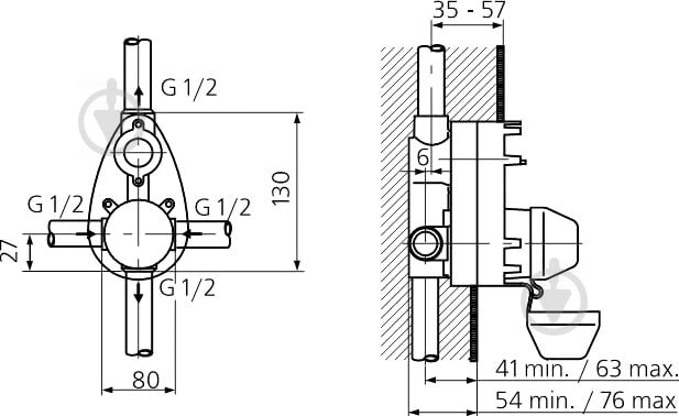 Прихована частина змішувача Ideal Standard А2650NU - фото 2