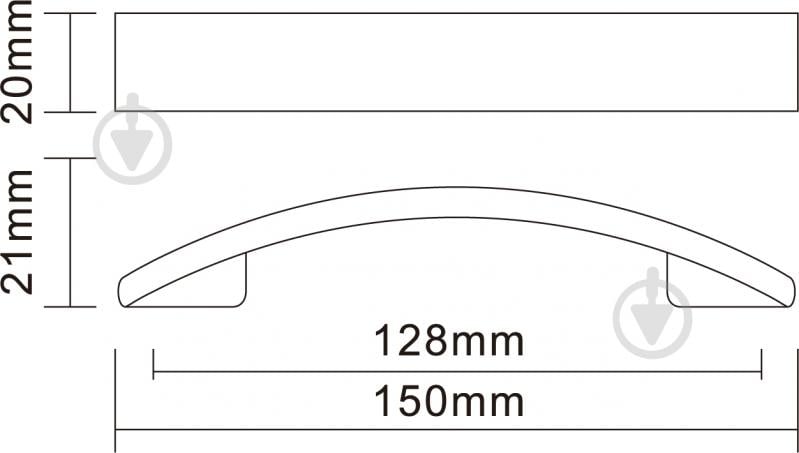 Меблева ручка скоба DC DN 54 G2 128 мм хром - фото 4