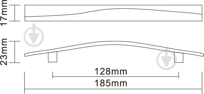 Меблева ручка скоба DC DN 81 G2 128 мм хром - фото 2
