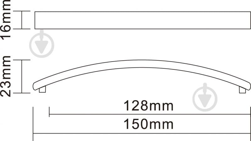Мебельная ручка скоба DC DN 87 G2 128 мм хром - фото 4