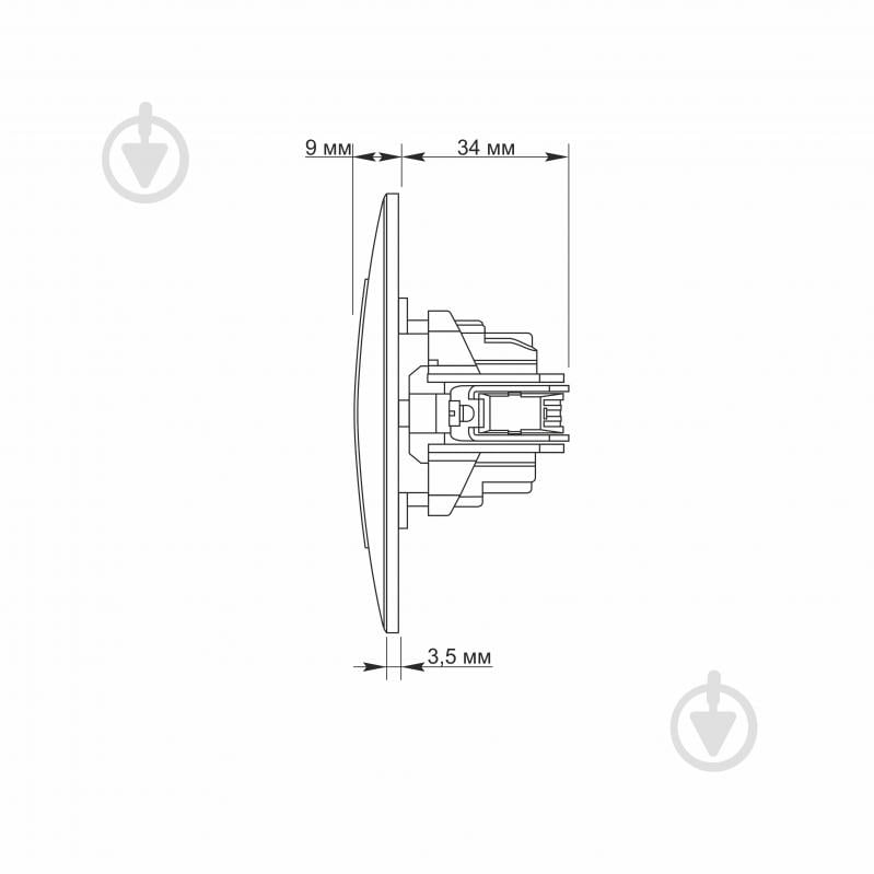 Розетка кінцева із заземленням Videx Binera TITANUM STANDARD IP20 білий TF-ST-SK1G-W - фото 5