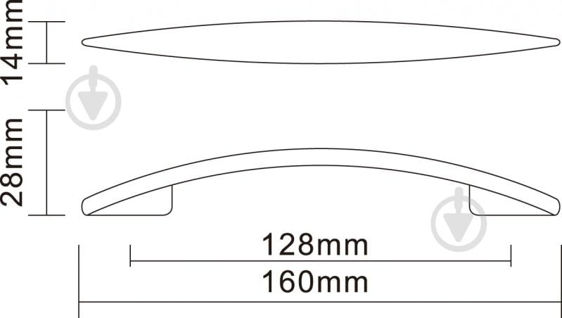 Мебельная ручка скоба DC DN 88 G2 128 мм хром - фото 4