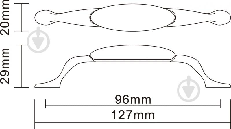 Мебельная ручка скоба DC DP 196 AB/MLK роза 96 мм античная бронза - фото 4