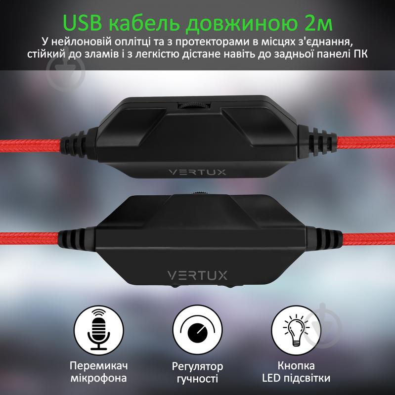 Наушники Vertux Blitz 7.1 USB red (blitz.red) - фото 4