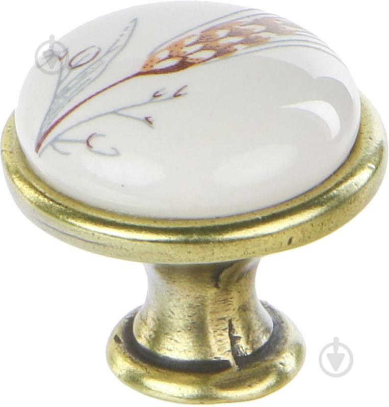 Мебельная ручка кнопка DC DG 195AB/MLK на одно отверстие мм белый - фото 1