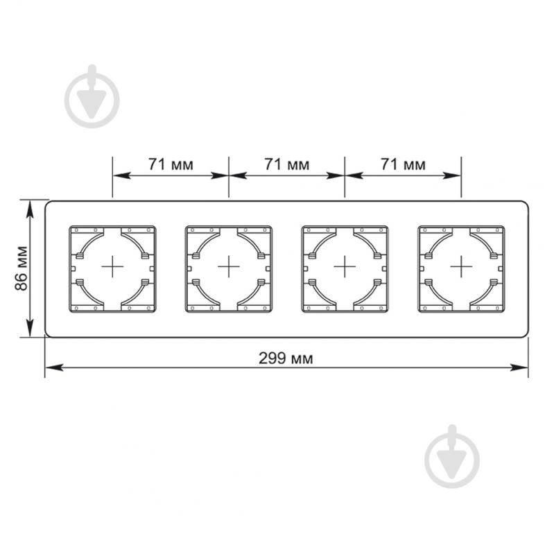 Рамка Standard четырехместная горизонтальная белый TF-ST-FR4H-W - фото 2