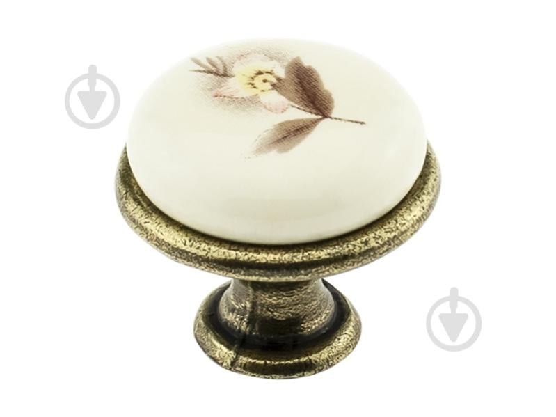 Мебельная ручка кнопка DC DG 197 AB/MLK бронза - фото 1