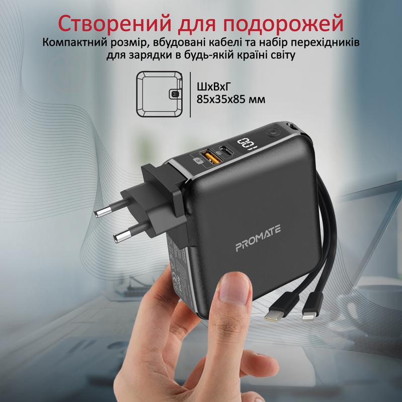 Повербанк Promate 15000 mAh (powerpack-pd20.black) - фото 7